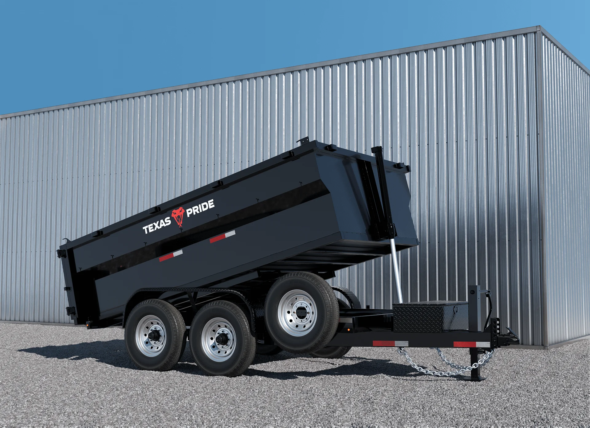 10-foot hydraulic dump trailer for rent in Pahrump, Nevada — perfect for gravel, dirt, and debris